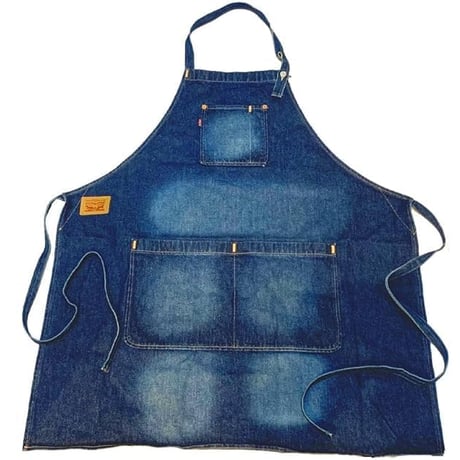 ★新品★ 定価31%OFF LEVI'S 首かけウォッシュ加工デニムエプロン インディゴ Fサイズ