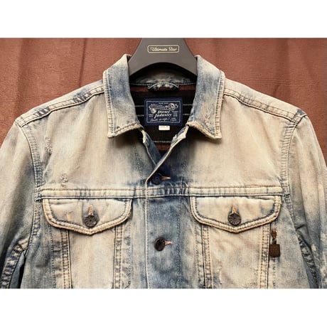 MADE IN ROMANIA製 Diesel Industry ダメージ加工デニムジャケット ライトインディゴ Mサイズ