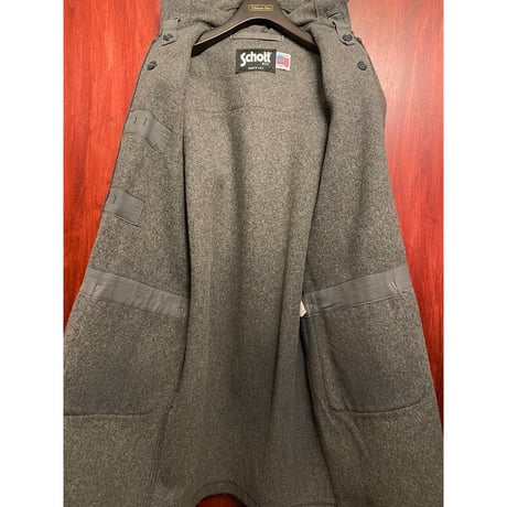 【エドウィン商事取り扱い】 MADE IN USA製 Schott NYC ウールダッフルコート グレー Mサイズ