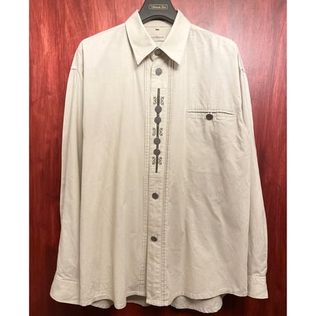 LANDHAUS C&A 長袖チロリアンシャツ ベージュ Lサイズ