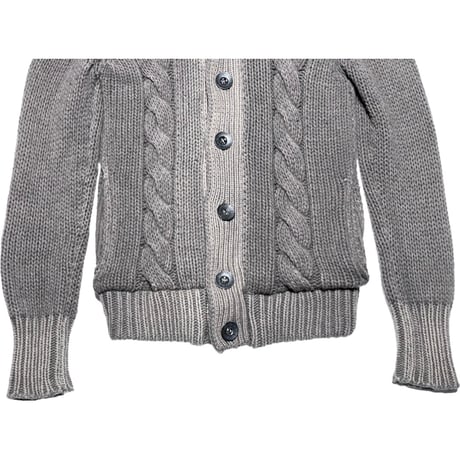 DIESEL 裏キルティング加工ケーブルニットカーディガン グレー XSサイズ