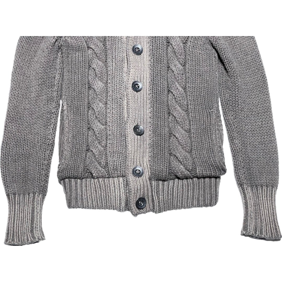 DIESEL 裏キルティング加工ケーブルニットカーディガン グレー XS 