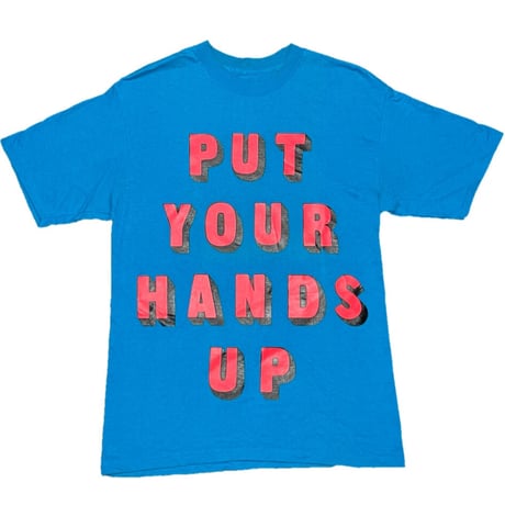 ROCSTAR PUT YOUR HANDS UP Tシャツ ターコイズブルー Mサイズ