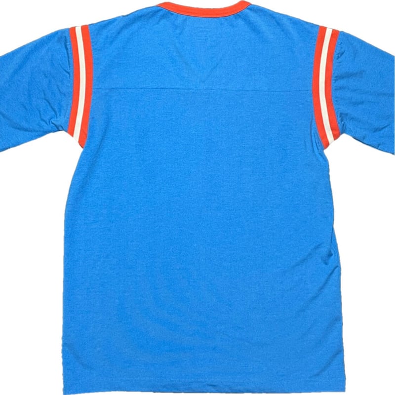 adidas フットボールシャツ型半袖Tシャツ ブルー Oサイズ