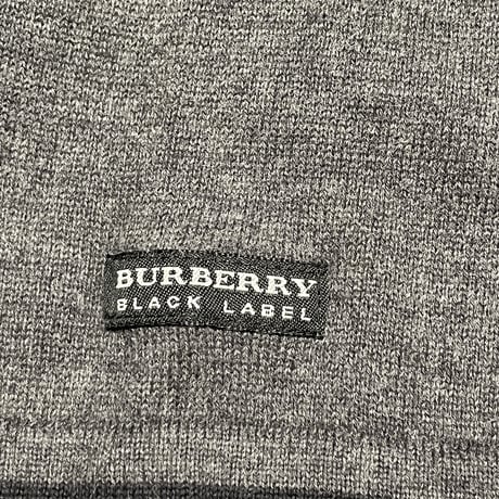BURBERRY BLACK LABEL チェック柄半袖ニットポロシャツ チャコールグレー 3/Lサイズ