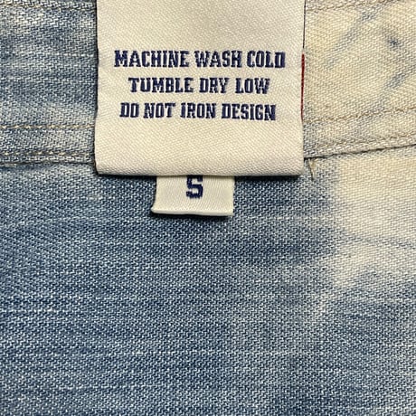 FRANKLIN MARSHALL VARSITY タイダイ染め半袖デニムシャツ ライトインディゴ Sサイズ