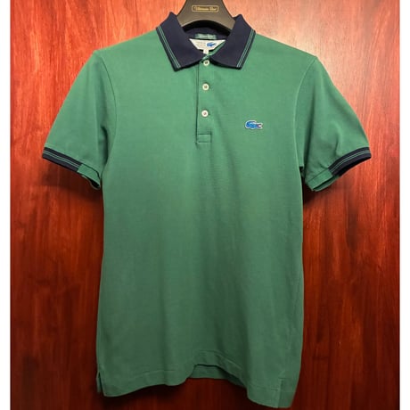 MADE IN JAPAN製 CHEMISE LACOSTE EXCLUSIVE EDITION 半袖クレリック鹿の子ポロシャツ グリーン 2サイズ