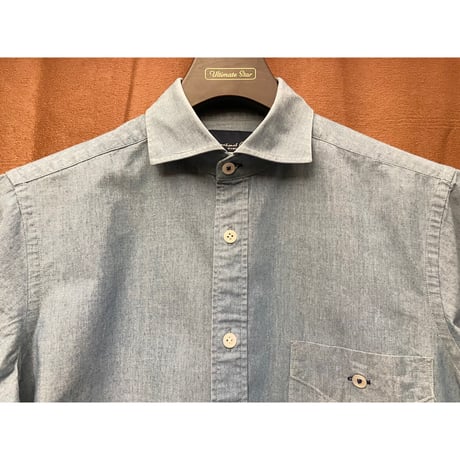 MADE IN JAPAN製 International Gallery BEAMS 半袖ダンガリーシャツ ライトインディゴ Mサイズ