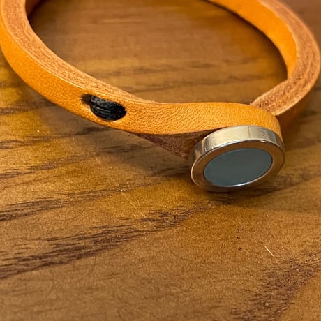★新品★ MADE IN ITALY製 TULSI PETRA 砂金石/アベンチュリン ハンドメイドレザーブレスレット ナチュラル XS～Mサイズ