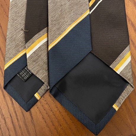 MADE IN ITALY製 Alessandro Masi レジメンタルストライプ柄シルクネクタイ マルチカラー