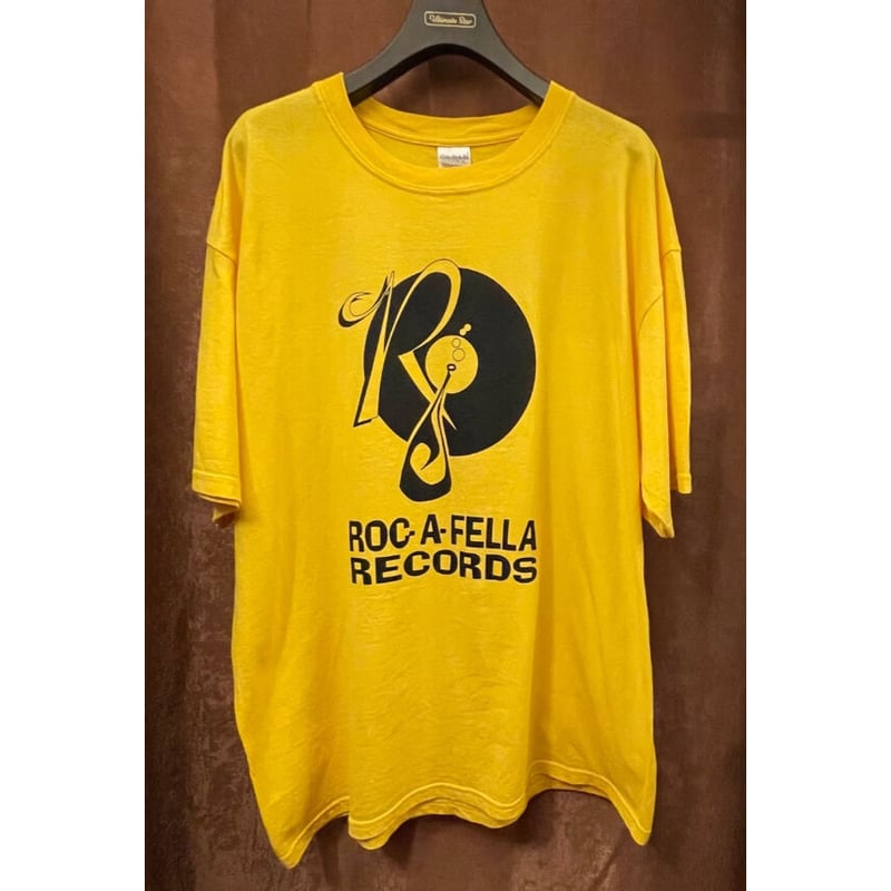 ROC-A-FELLA RECORDS GILDANボディ ロゴプリントTシャツ イエロー X...