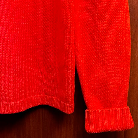 MADE IN ITALY製 ALESSANDRO DELL'ACQUA アルパカ混 クルーネックセーター レッド 46サイズ