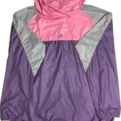 NIKE フルジップナイロンパーカー ピンク×パープル XLサイズ