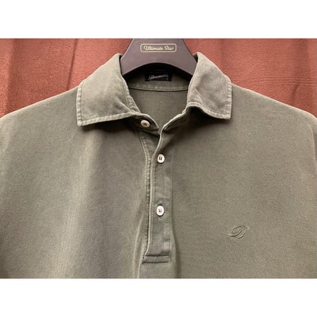 ▲訳あり商品▲ 【BEAMS 取り扱い】 MADE IN ITALY製 Drumohr 半袖鹿の子ポロシャツ オリーブ Lサイズ