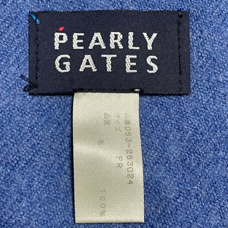 MADE IN IRELAND製 JOHN HANLY × PEARLY GATES ウールマフラー ペールブルー