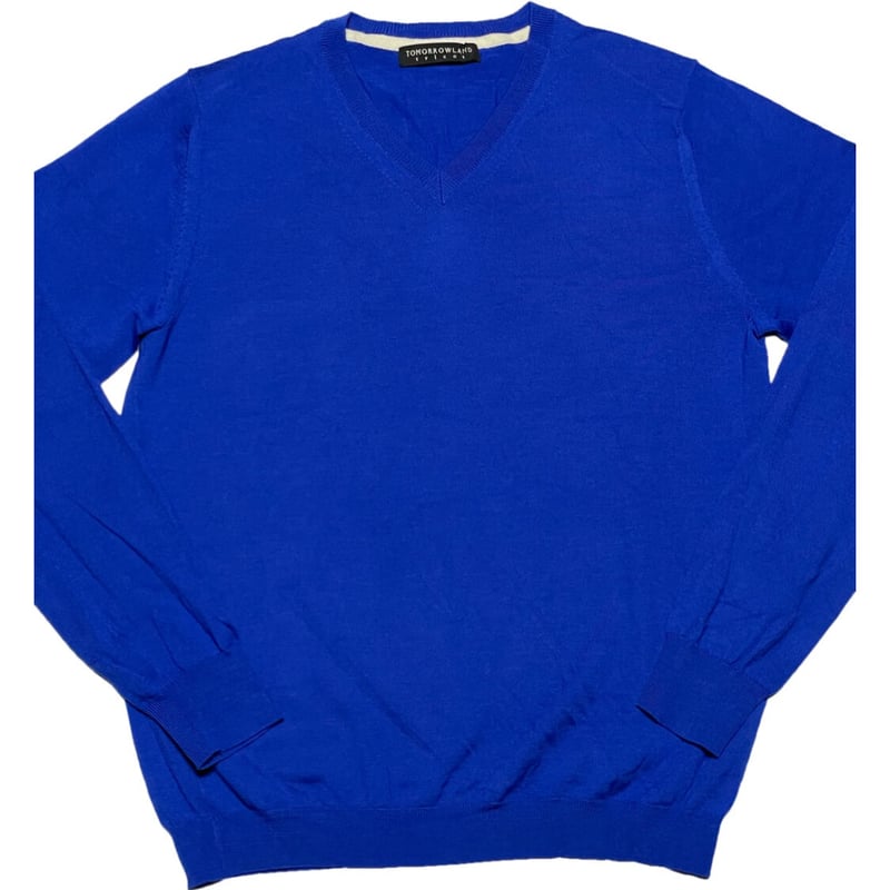 TOMORROWLAND ウールVネックセーター ブルー Mサイズ | Ultimate Star