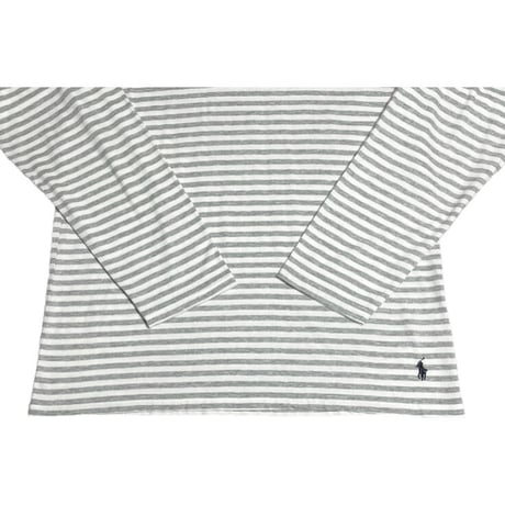 POLO RALPH LAUREN 長袖ボーダーカットソー グレー Lサイズ