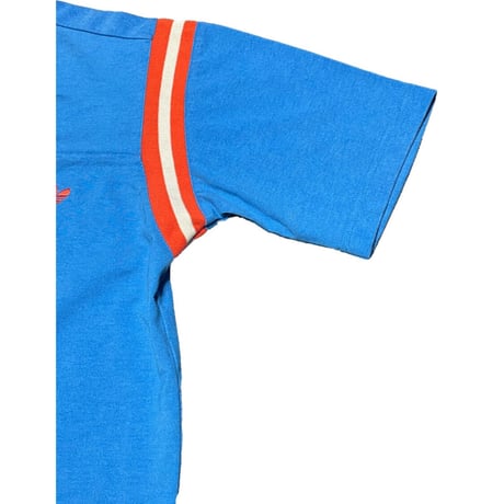 adidas フットボールシャツ型半袖Tシャツ ブルー Oサイズ