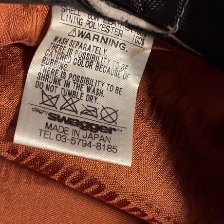 激レア MADE IN JAPAN製 SWAGGER COW LEATHER 牛革 本革レザーバケットハット ブラック Mサイズ