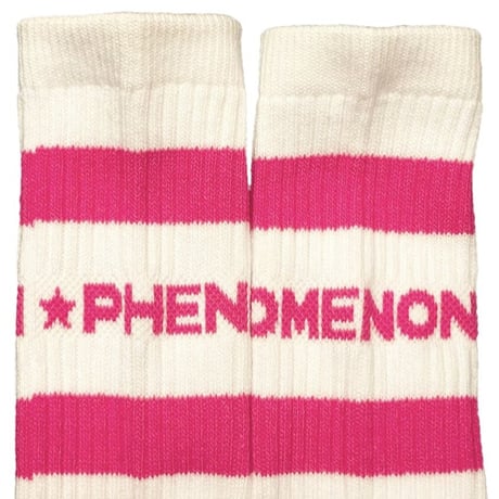 ☆タグ付き新古品☆ PHENOMENON チューブソックス ホワイト×ピンク Fサイズ