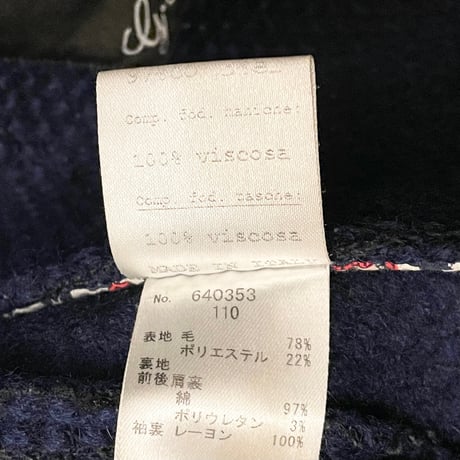 ▲訳あり商品▲ MADE IN ITALY製 G-Stage ニットチェスターコート ネイビー 48サイズ