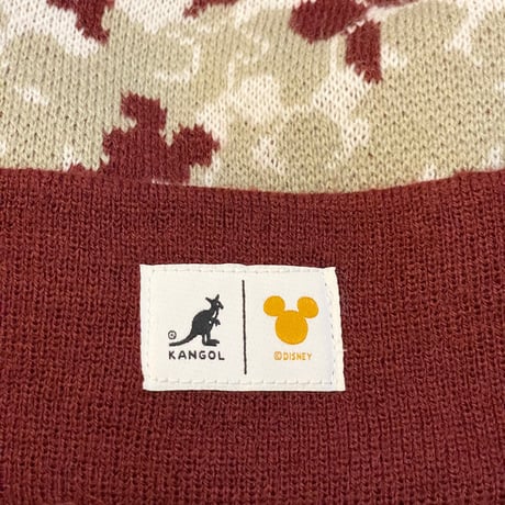 ☆タグ付き新古品☆ KANGOL × DISNEY コラボレーションポンポン付きニット帽 ワイン