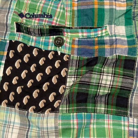 Columbia パッチワーククライミングショーツ グリーン Lサイズ