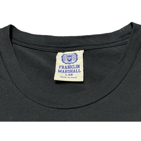 MADE IN ITALY製 FRANKLIN MARSHALL LAB フットボールシャツ型半袖Tシャツ ブラック Lサイズ