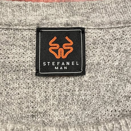 MADE IN ROMANIA製 STEFANEL MEN カシミヤ混サーマルセーター グレー Sサイズ