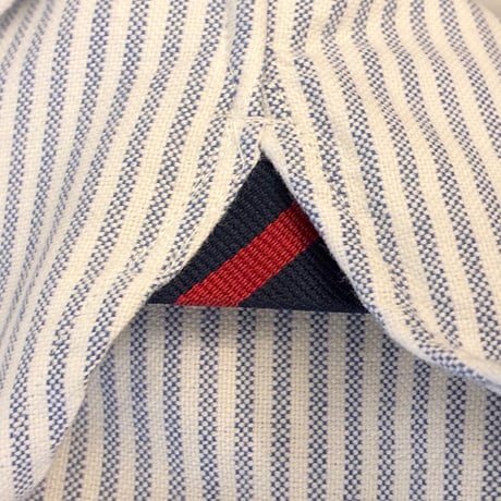 Ralph Lauren CLASSIC FIT ヒッコリーストライプ柄 長袖ボタンダウンオックスフォードシャツ サックスブルー×ホワイト Sサイズ