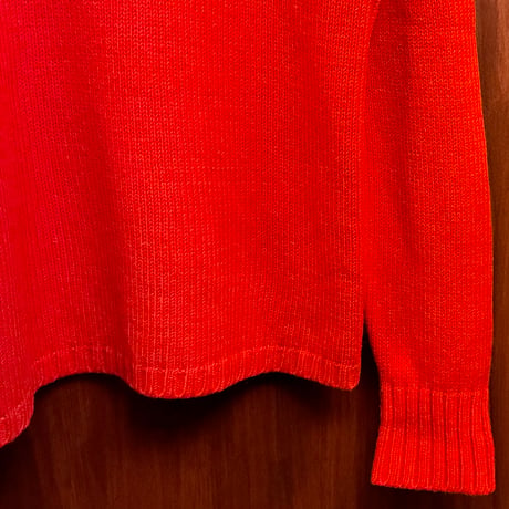 MADE IN ITALY製 ALESSANDRO DELL'ACQUA アルパカ混 クルーネックセーター レッド 46サイズ