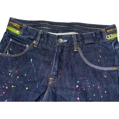 MADE IN JAPAN製 PAUL SMITH ペンキ加工デニムパンツ インディゴ Sサイズ