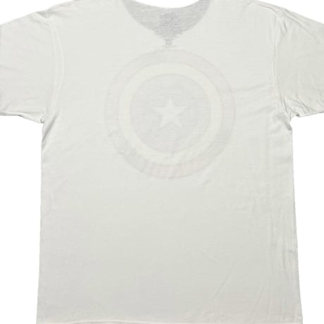 MARVEL AVENGERS Captain America シールドプリントリンガーTシャツ ホワイト XLサイズ
