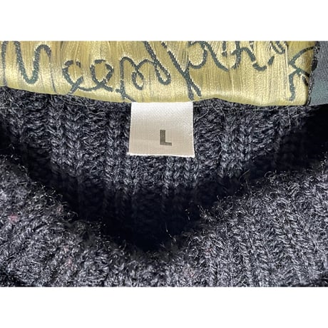 MADE IN ENGLAND製 Wooly Back クルーネックコマンドセーター ブラック Lサイズ