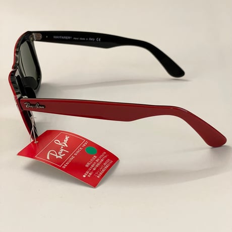 ☆タグ付き新古品☆ HAND MADE IN ITALY製 Ray-Ban WAYFARER ツートンカラーサングラス レッド×ブラック RB2140A-955