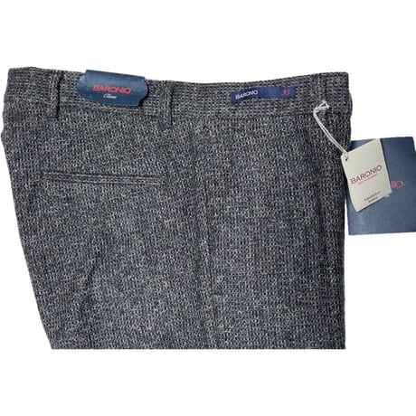 ☆タグ付き新古品☆ MADE IN ITALY製 BARONIO ウールスラックス チャコールグレー W33サイズ