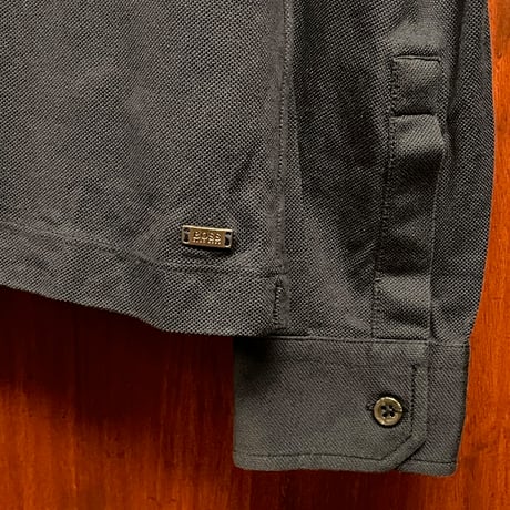HUGO BOSS SLIM FIT 長袖ニットシャツ ネイビー Sサイズ