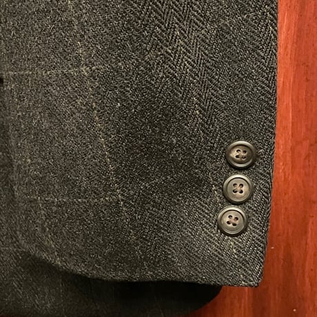 MADE IN ITALY製 Lanificio Del Casentino 生地使用 MADE IN JAPAN製 V.Ajello ブロックチェック柄カシミヤテーラードジャケット グレー Sサイズ