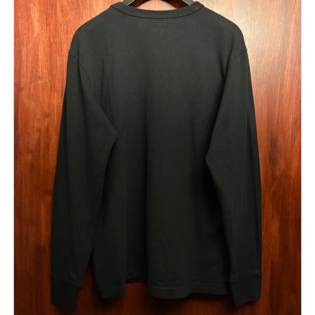 MADE IN USA製 Healthknit ポケット付き クルーネック 長袖Tシャツ ブラック Lサイズ