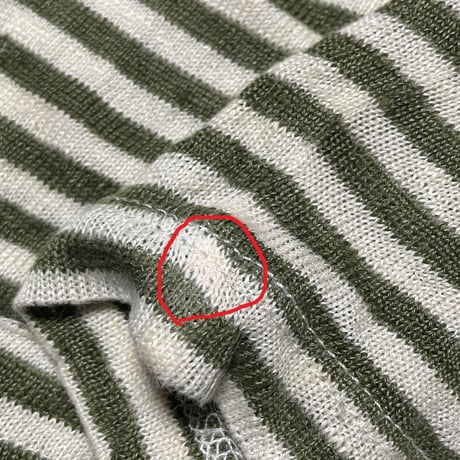 ▲訳あり商品▲ MADE IN ITALY製 BARENA ボーダー柄カーディガン オリーブ Mサイズ