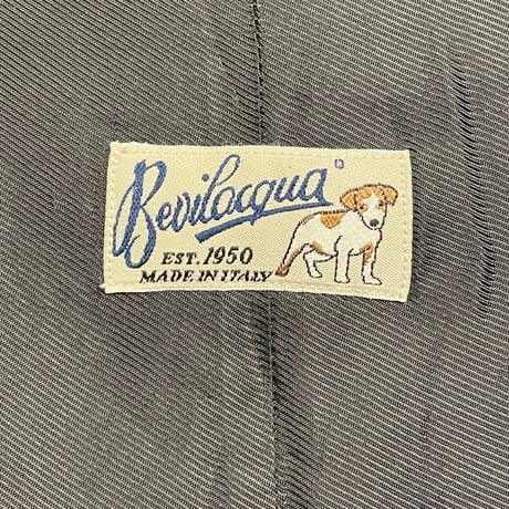 MADE IN ITALY製 Bevilacqua チェック柄コットンジレベスト ネイビー Mサイズ