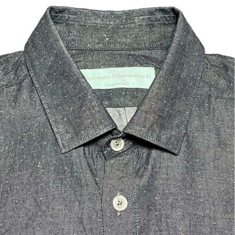 MADE IN ITALY製 Alessandro Gherardeschi 長袖デニムシャツ Sサイズ インディゴ