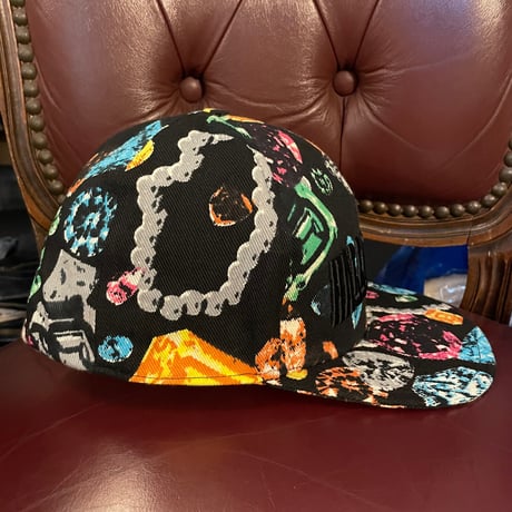 激レア タグ付き KTZ Jewelry 総柄 スナップバックキャップ ブラック