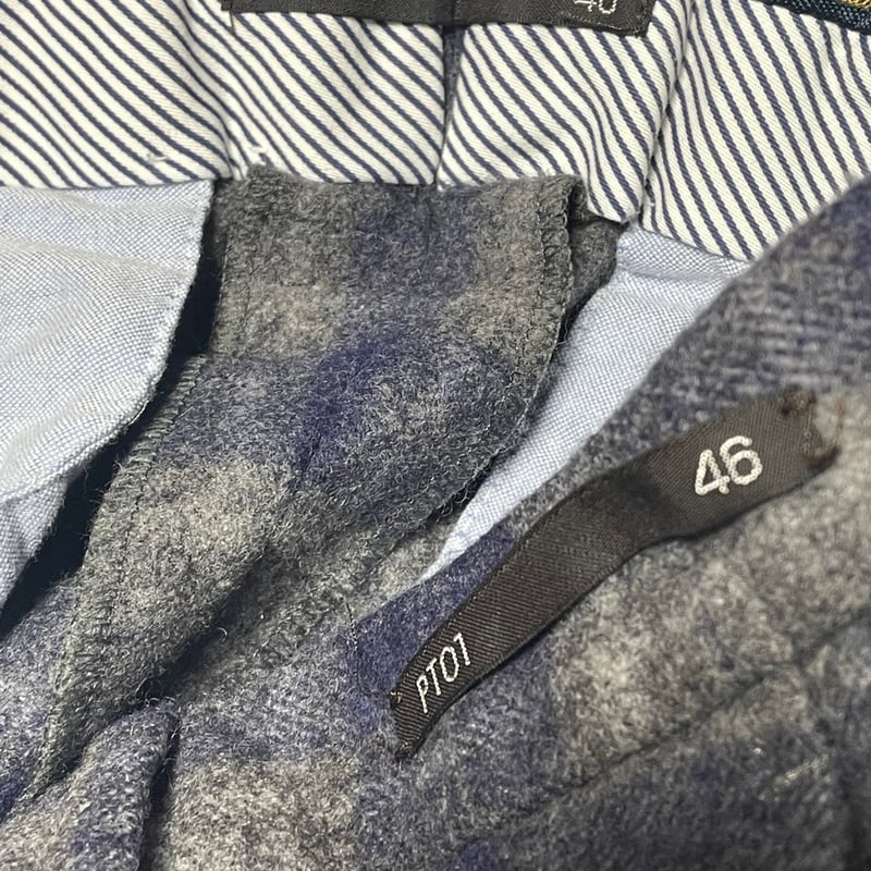 新品 XLサイズ PT01 スラックス Fulham Rd. チェック 大きい MADE IN ROMANIA製 PT01 Fulham Rd. SLIM FIT チェック柄