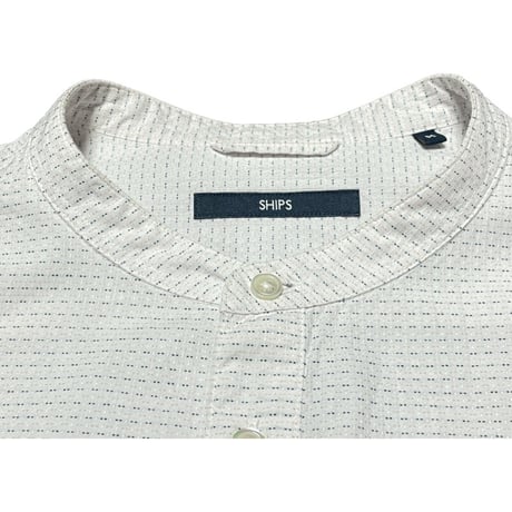 MADE IN JAPAN製 SHIPS 長袖バンドカラーシャツ ホワイト Mサイズ