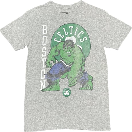 激レア NBA × MARVEL コラボレーション BOSTON CELTICS × HULK 半袖プリントTシャツ グレー Sサイズ