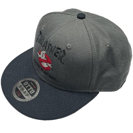 THRASHER × GHOSTBUSTERS コラボレーション OTTOスナップバックキャップ チャコールグレー×ブラック Fサイズ