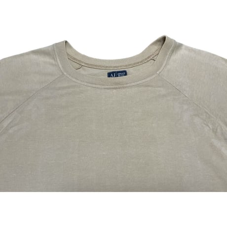 MADE IN ITALY製 ARMANI JEANS ラグラン半袖Tシャツ キャメル Sサイズ