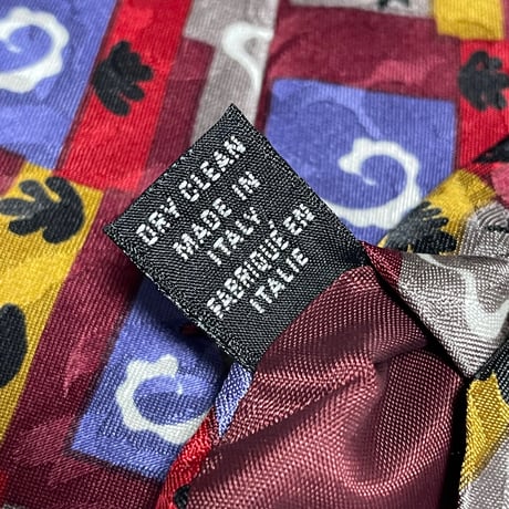 MADE IN ITALY製 GHERARDESCA 総柄シルクネクタイ マルチカラー