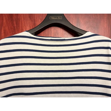 ▲訳あり商品▲ MADE IN FRANCE製 SAINT JAMES ボーダー柄 半袖Tシャツ ホワイト×ネイビー SMサイズ